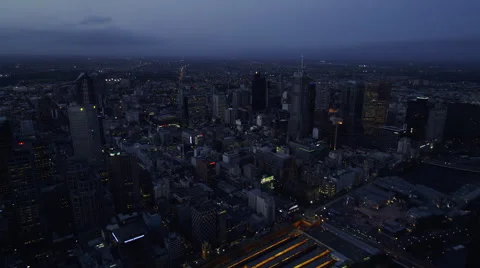 Elevated Melbourne City View Stock Footage 44922239