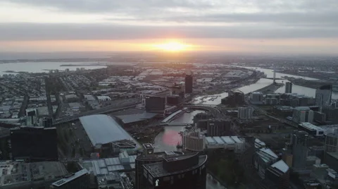 Elevated Melbourne City View 動画素材 44922308