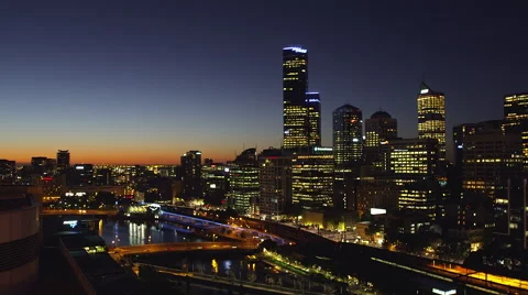 Elevated Melbourne City View Stock Footage 44922415