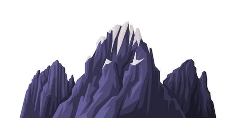 Elevated Mountain Peak and Summit with Bedrock Closeup Vector Illustration Stock Illustration