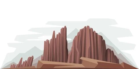 Elevated Mountain Peak and Summit with Bedrock Vector Illustration Illustrazione stock