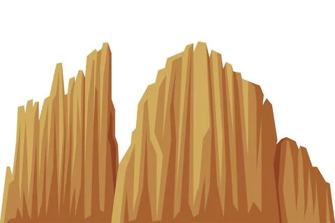 Elevated Mountain Peak and Summit with Bedrock Closeup Vector Illustration Illustrazione stock