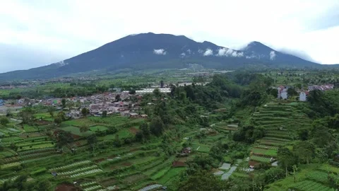 Elevated Mountain Scenery with Green Slopes and Sky Video stock 326373283