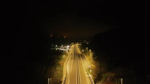 Elevated night road from drone Stock Footage 270145463