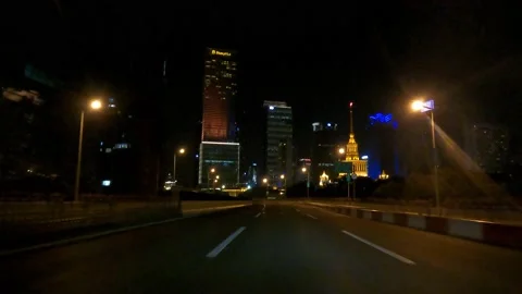 Elevated night view in Shanghai is under lockdown Stock Footage 193248570