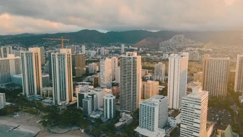 Elevated Perspective Of Towering Buildings With Reflective Window Panels Stock Footage 323562566