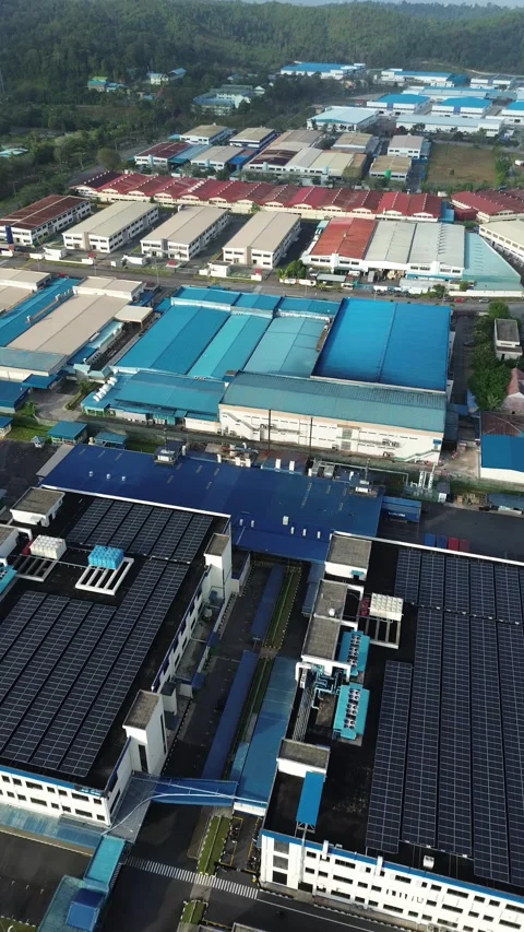 Elevated Perspective of a Vast Industrial Park Showcasing Advanced Manufact.. Stock-Footage 339040165