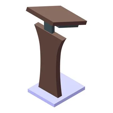 Elevated platform icon isometric vector. Speaker raised tribune Stock Illustration