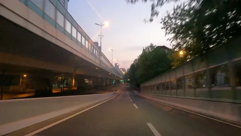 Elevated road in the evening and dusk in Shanghai is under lockdown Stock Footage 192367386