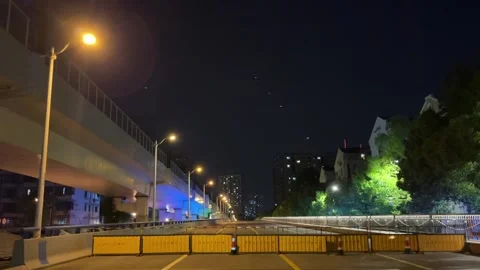 An elevated road in Shanghai under lockdown Stock Footage 197407017
