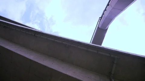 Elevated roads architechture 90 degrees high angle view Stock Footage 91266499