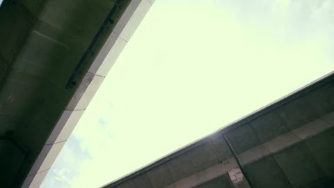 Elevated roads architechture 90 degrees high angle view Stock Footage 91267846