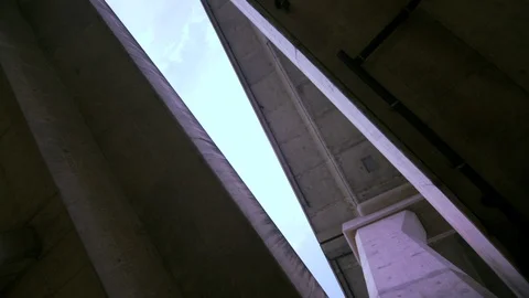 Elevated roads architechture 90 degrees high angle view Stock Footage 91269016