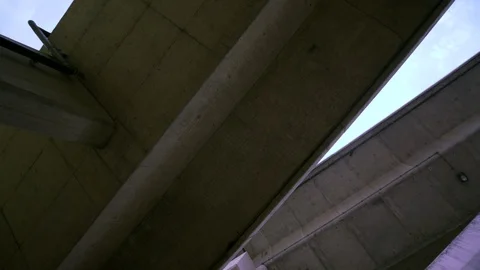 Elevated roads architechture 90 degrees high angle view Stock Footage 91269387