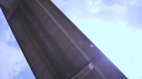 Elevated roads architechture 90 degrees high angle view Stock Footage 91270965