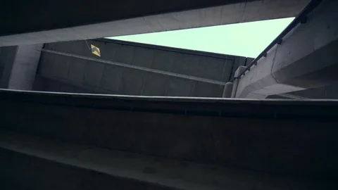 Elevated roads architechture 90 degrees high angle view Stock Footage 91273403