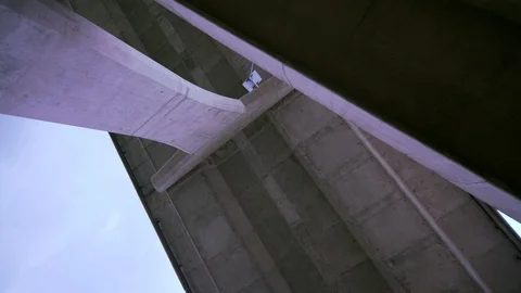 Elevated roads architechture 90 degrees high angle view Stock Footage 91278348