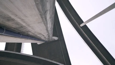 Elevated roads architechture 90 degrees high angle view Stock Footage 91450785