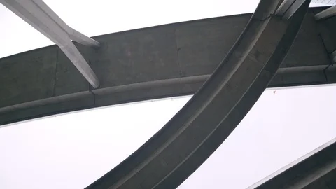 Elevated roads architechture 90 degrees high angle view Stock Footage 91461617