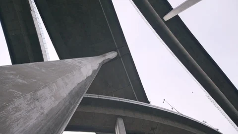 Elevated roads architechture 90 degrees high angle view Stock Footage 91470194