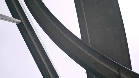 Elevated roads architechture 90 degrees high angle view Stock Footage 91470826