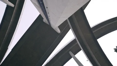 Elevated roads architechture 90 degrees high angle view Stock Footage 91471312