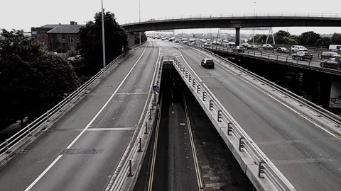 Elevated shot of a section of motorway Stock Footage 160217762