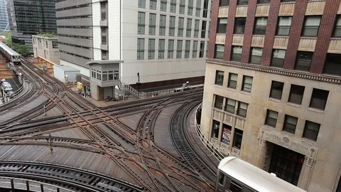 Elevated subway crossing Stock Footage 91780781