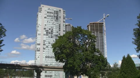 Elevated Subway Transit System Metro Vancouver Video stock 991817