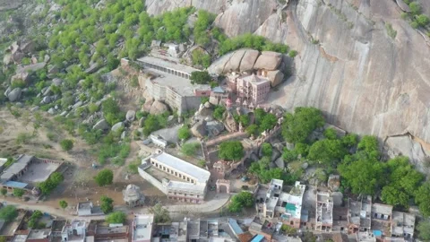 Elevated Temple View on Rocky Hillside Stock Footage 314056881