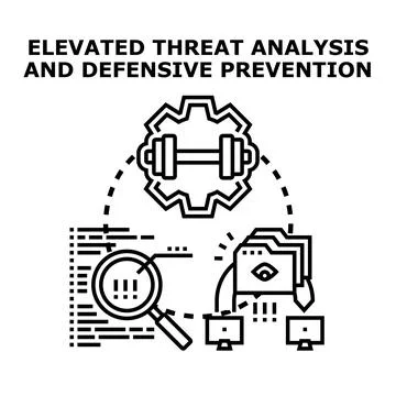 Elevated threat analysis and defensive prevention concept Stock Illustration