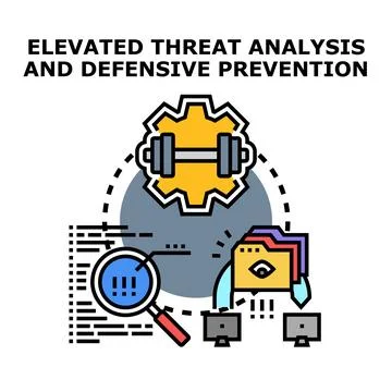 Elevated threat analysis and defensive prevention concept Illustrazione stock