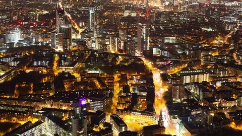 Elevated timelapse of a city at night Video stock 74237029