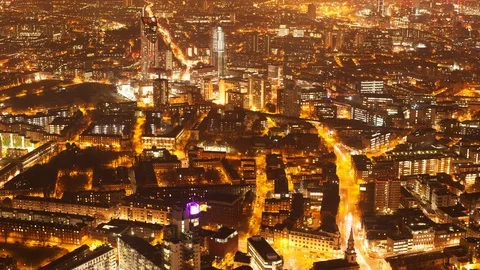 Elevated timelapse of a city at night Video stock 104014802