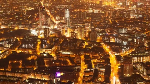 Elevated timelapse of a city at night Video stock 104015129