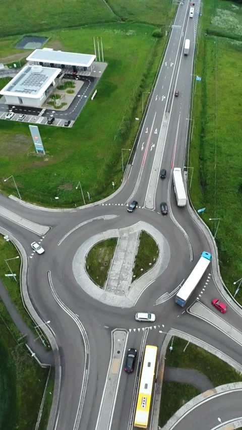 Elevated traffic flow observation, logistics manager watching freight at busy Stock Footage 323097142