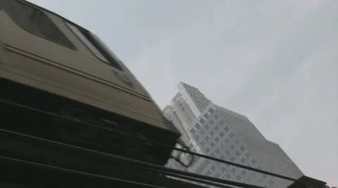 Elevated Train in Chicago Stock Footage 11528079