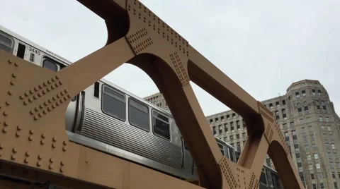 The Elevated Train in Chicago Stock-Footage 50589853