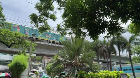 Elevated Train at Redemptorist Parañaque 4K 60fps Video stock 339554122