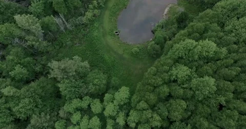 Elevated Tranquility: Aerial Odyssey over North Carolina Lake in 4K Stock Footage 60759106