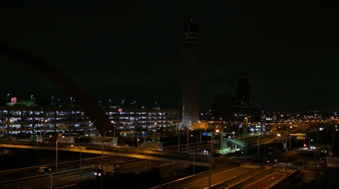 Elevated variation shots overlooking the transportation surrounding the Airport. Stock Footage 61775020