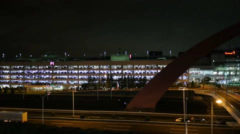Elevated variation shots overlooking the transportation surrounding the Airport. Stock Footage 61775140