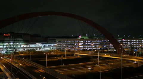 Elevated variation shots overlooking the transportation surrounding the Airport. Stock Footage 61775264