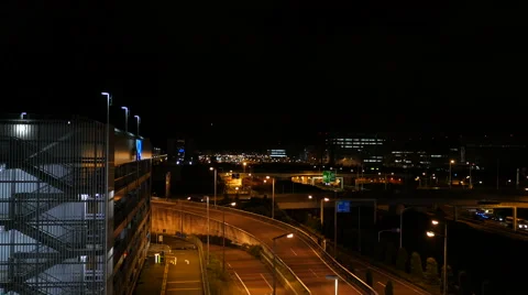 Elevated variation shots overlooking the transportation surrounding the Airport. Stock Footage 61776495
