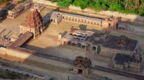 Elevated view of ancient Hindu temple Video stock 23332792