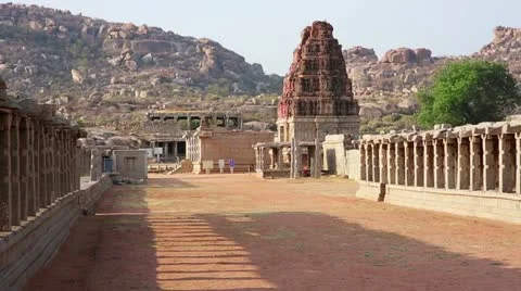 Elevated view of ancient Hindu temple Video stock 23333137
