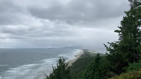 Elevated view of the beach at Cape Lookout State Park, Oregon. 動画素材 229794697