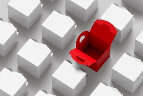 Elevated view of blank boxes Stock Illustration