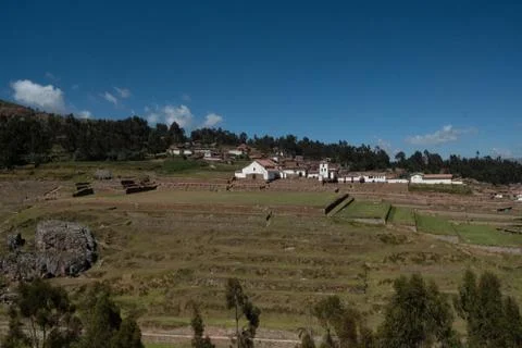 Elevated view of chinchero Foto stock