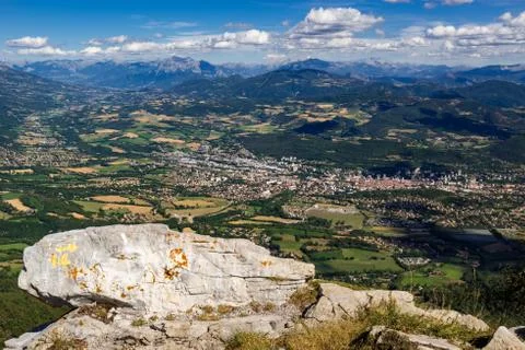 Elevated view of the city of Gap in Summer. Hautes-Alpes, Alps, france Stock Photos